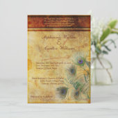 Peacock - uitnodiging voor het huwelijk (Staand voorkant)