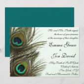 Peacock - uitnodiging voor het huwelijk (Voorkant / Achterkant)