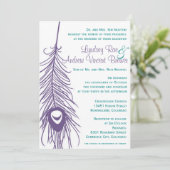 Peacock - uitnodiging voor het huwelijk (Staand voorkant)