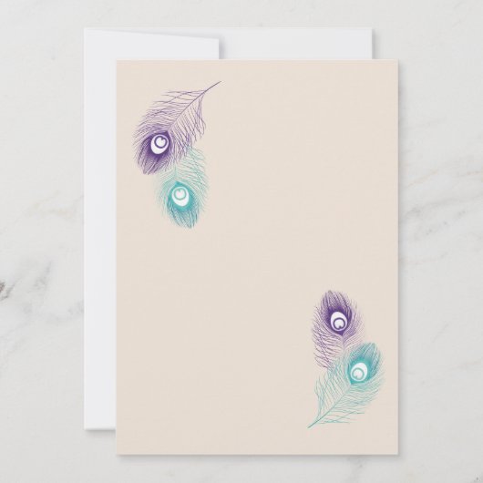 Peacock - uitnodiging voor het huwelijk (Achterkant)