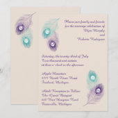 Peacock - uitnodiging voor het huwelijk (Voorkant / Achterkant)