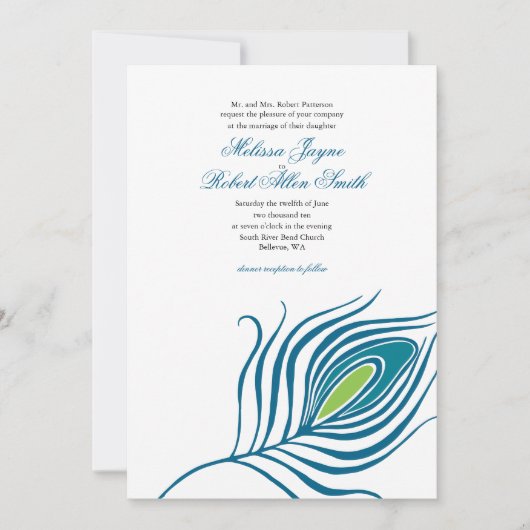 Peacock - uitnodiging voor het huwelijk (Voorkant)