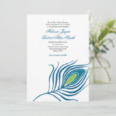 Peacock - uitnodiging voor het huwelijk (Staand voorkant)