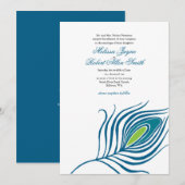 Peacock - uitnodiging voor het huwelijk (Voorkant / Achterkant)