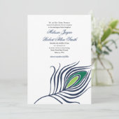 Peacock - uitnodiging voor het huwelijk (Staand voorkant)