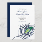 Peacock - uitnodiging voor het huwelijk (Voorkant / Achterkant)