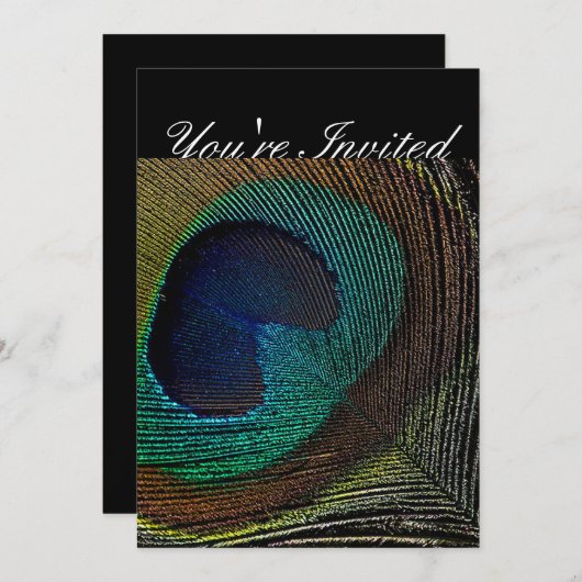 Peacock-uitnodigingen Kaart (Voorkant / Achterkant)