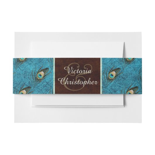  Peacock Uitnodigingen Wikkel (Voorkant Voorbeeld)