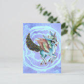 Peacock Unicorn Briefkaart (Staand voorkant)