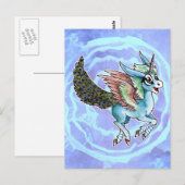 Peacock Unicorn Briefkaart (Voorkant / Achterkant)