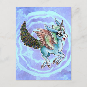 Peacock Unicorn Briefkaart