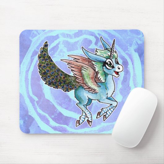Peacock Unicorn Muismat (Met muis)