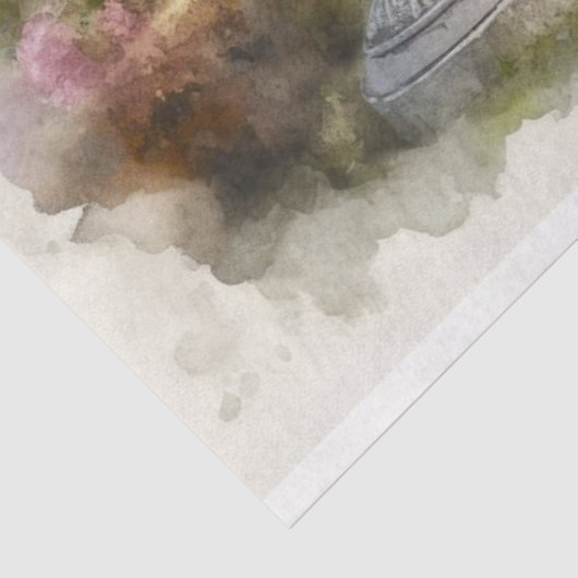  Peacock Urn Bloemen Decoupage Weefsel Papier (Detail)