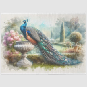  Peacock Urn Bloemen Decoupage Weefsel Papier