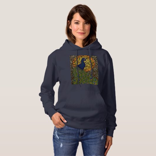 Peacock van de nacht hoodie (Voorkant volledig)