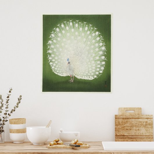 Peacock van Ohara Koson  Print Poster (Keuken)