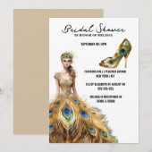 Peacock veer bal jurk bruid om wit te zijn kaart (Voorkant / Achterkant)