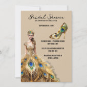 Peacock veer bal jurk bruid te zijn kaart (Voorkant)