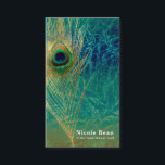 Peacock Veer Blauw Blauwgroen Goud Boho Chic Glam Visitekaartje<br><div class="desc">Peacock Feather Blue Blauwgroen Gold Boho Chic Glam Visitekaartjes.</div>