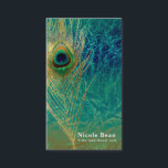 Peacock Veer Blauw Blauwgroen Goud Boho Chic Glam Visitekaartje<br><div class="desc">Peacock Feather Blue Blauwgroen Gold Boho Chic Glam Visitekaartjes.</div>