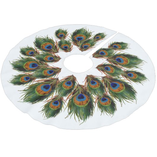 Peacock Veer Boom Reuk Kerstboom Rok (Gekanteld)