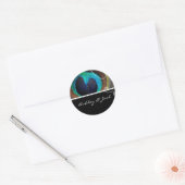 Peacock Veer Bruiloft Namen Stickers (Envelop)