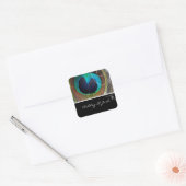Peacock Veer Bruiloft Namen Stickers (Envelop)