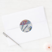 Peacock Veer en Fluit - Haas Krishna Ronde Sticker (Envelop)