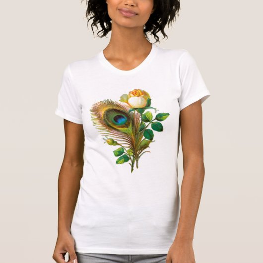 Peacock Veer en Roos T-shirt (Voorkant)