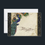 Peacock & Veer Formele Ontvangst Nodig Zwart uit Kaart<br><div class="desc">PAPIERSELECTIE: Dit is te zien op basispapier, een andere geweldige keuze zou zijn "metallisch ijs", een schoon wit, gepeld grijs oppervlak. Het zou ook mooi zijn op "Champagne Metallic" linen, vilt of een van de andere keuzes. COLOR PALETTE: zwart, tan, crème, koninklijk blauw, groen en roest. ONTWERP: Deze antiek uitnodiging...</div>