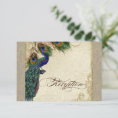 Peacock & Veer Formele Ontvangst uitnodigen Tan ui Kaart (Staand voorkant)