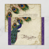 Peacock & Veer Formele Recetie nodigt Paars uit Kaart (Voorkant / Achterkant)