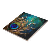 Peacock veer gemarmerde parel luxe muur tegeltje (Zijkant)