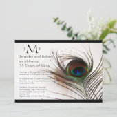 Peacock Veer Glamour Bruiloft Jubileum Kaart (Staand voorkant)