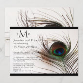 Peacock Veer Glamour Bruiloft Jubileum Kaart (Voorkant / Achterkant)