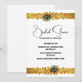 Peacock veer goud witte band minimalistische vlakt kaart (Voorkant / Achterkant)