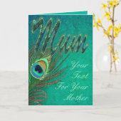 Peacock veer grungy kunst Moederdag kaarten (Gele Bloem)