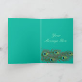 Peacock veer grungy kunst Moeders verjaardagskaart Kaart (Binnen)