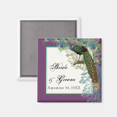 Peacock, Veer in Etchings sparen de Datum Magneet (Voorkant / Achterkant)