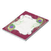 Peacock Veer in Swirls Weddenschappen Notitieblok (Linkerzijde)