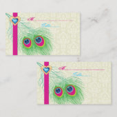Peacock veer juweel hart bruiloft plaats kaart plaatskaartje (Voorkant / Achterkant)
