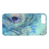 Peacock veer marmer blauwgroen blauw elegant Case-Mate iPhone case (Achterkant (Horizontaal))