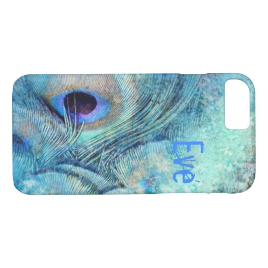 Peacock veer marmer blauwgroen blauw elegant Case-Mate iPhone case (Achterkant (Horizontaal))