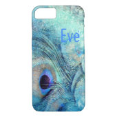 Peacock veer marmer blauwgroen blauw elegant Case-Mate iPhone case (Achterkant)