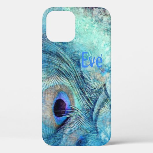 Peacock veer marmeren blauw blauwgroen paarse Case-Mate iPhone case (Achterkant)