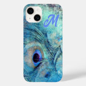 Peacock veer marmeren blauw paarse blauwgroen Case-Mate iPhone case (Achterkant)