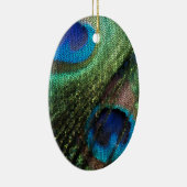 Peacock Veer met Glas in lood-effect Keramisch Ornament (Rechts)