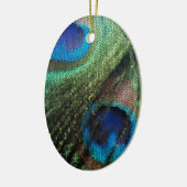 Peacock Veer met Glas in lood-effect Keramisch Ornament (Links)