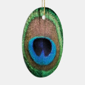 Peacock Veer met Glas in lood-effect Keramisch Ornament (Rechts)