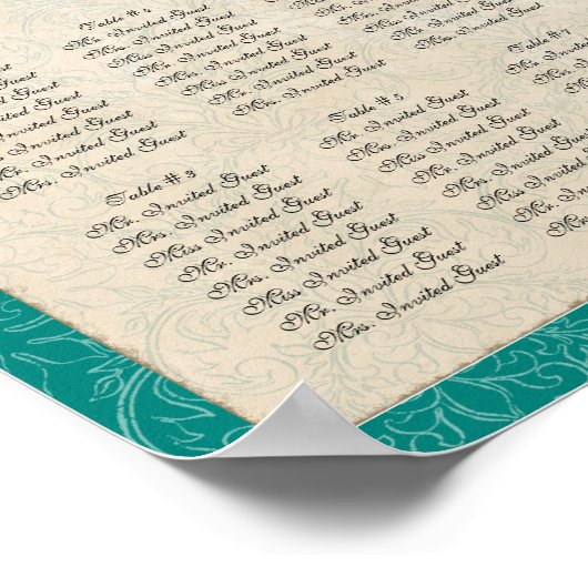 Peacock Veer Ontvangingstabel Poster (Hoek)